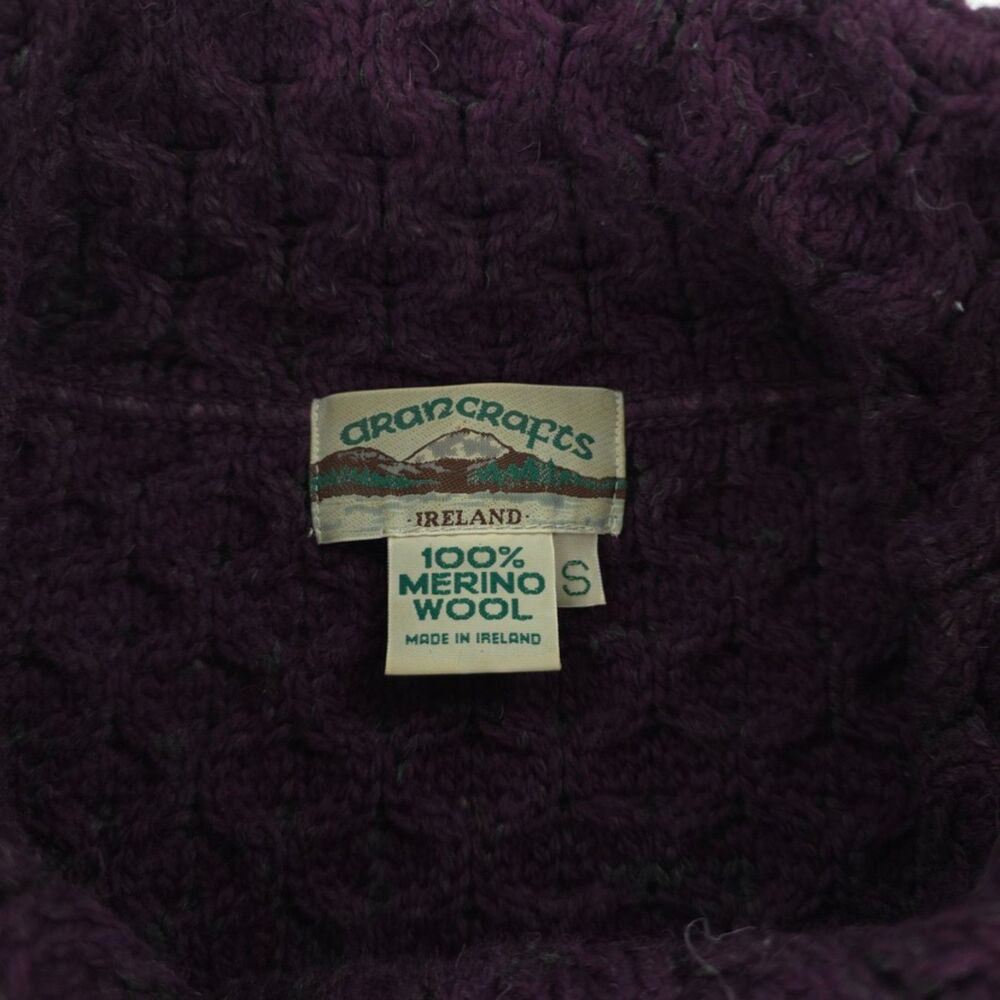 ARAN CRAFTS Two Tone Merino Wool Cardigan Sweater Boho Lagenlook Heritage Lagom - Picture 2 of 11